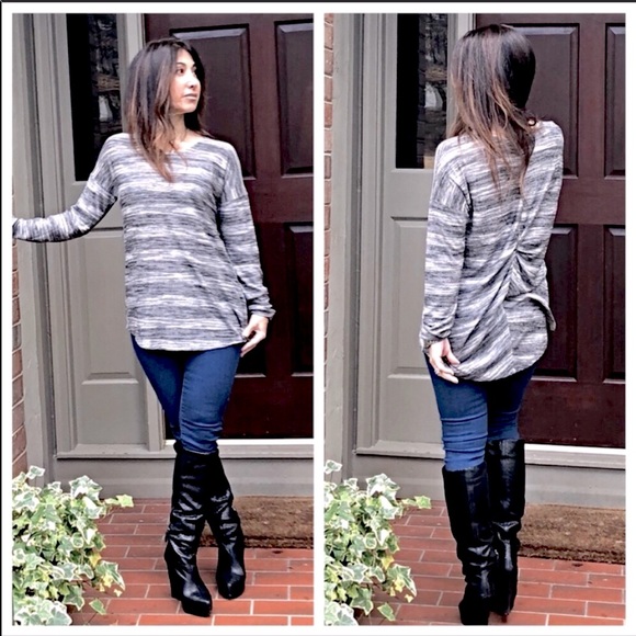 Runched Back Striped Top Size Large - Picture 1 of 2